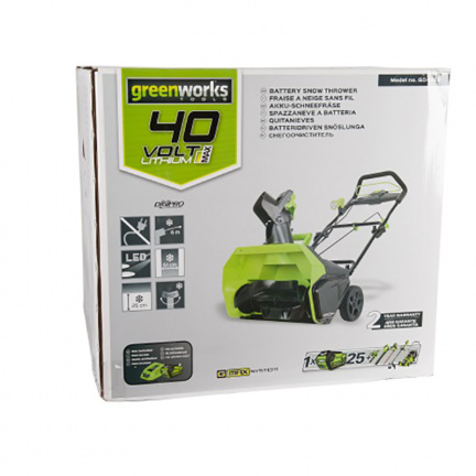 Аккумуляторный снегоуборщик Greenworks GD40SB