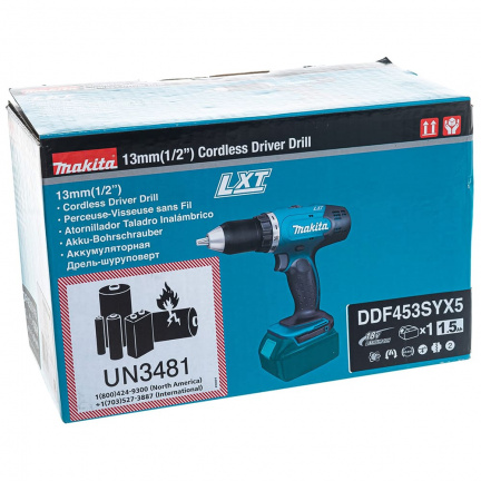 Аккумуляторная дрель-шуруповерт Makita DDF453SYX5