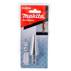 Сверло по металлу Makita HSS 4-20мм ступенчатое (D-40098)